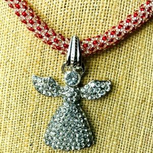 Holiday angel necklace